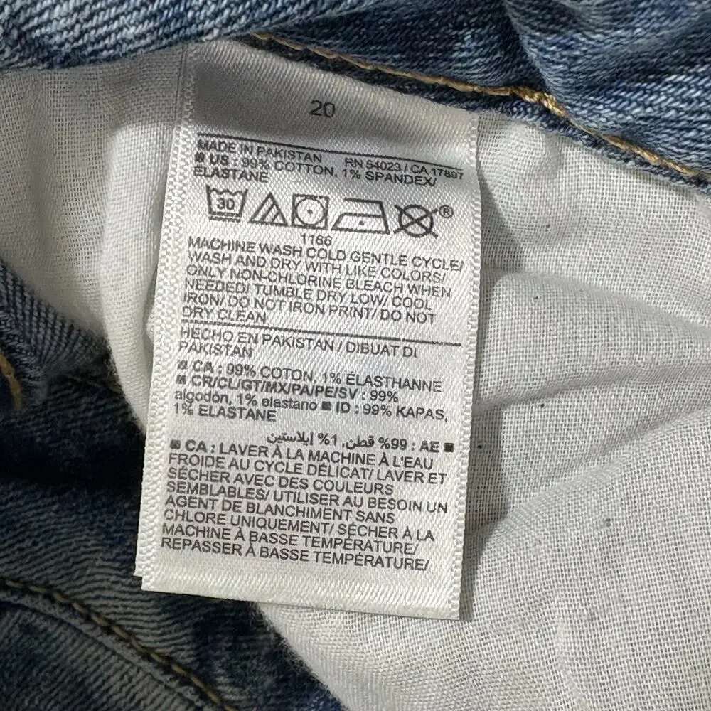 Old Navy Women's 20 High Rise Curvy O.G. Straight Ripped Blue Jeans (40x28) - Picture 5 of 13